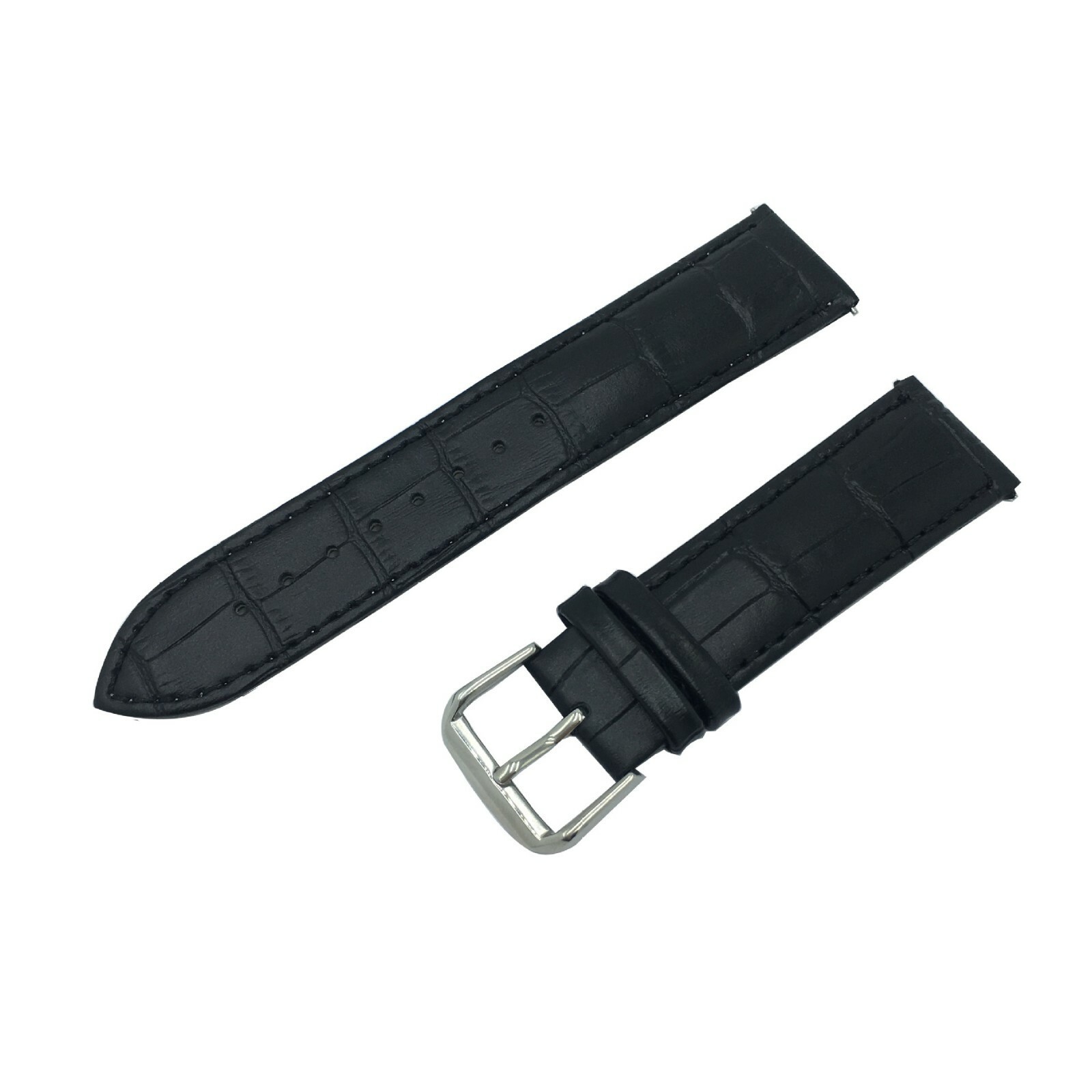 18mm 20mm 22mm Quick Fit Bamboo Alligator Grain Genuine Leather Watch Band Strap