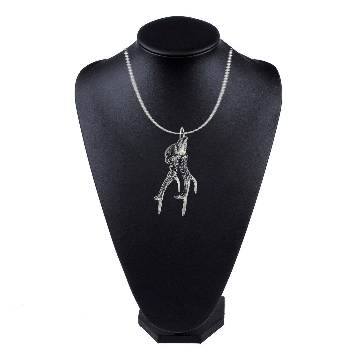 A12 Roe Deer Antler Antique Bronze or silver necklace size 16 18 20 24 30 inch