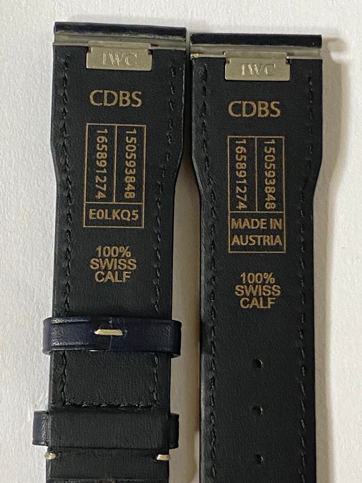 21 mm black leather easy fit strap for Portofino Portugieser IWC with buckle