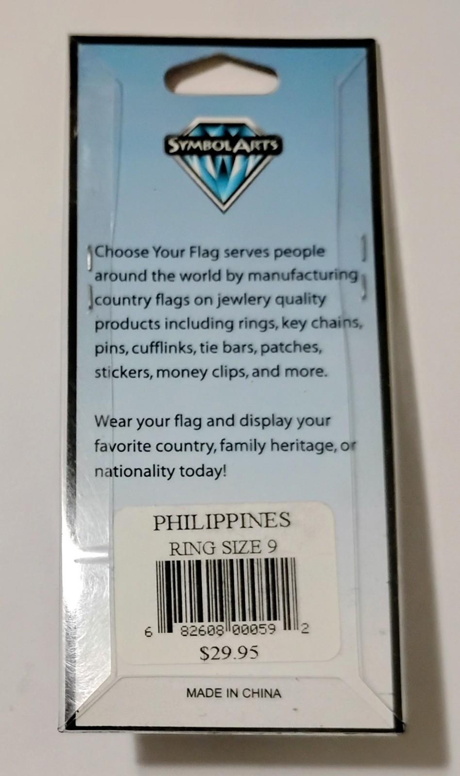 SymbolArts PHILIPPINES Choose Your Flag Stainless Steel Ring Sizes 6, 8, 9 & 10