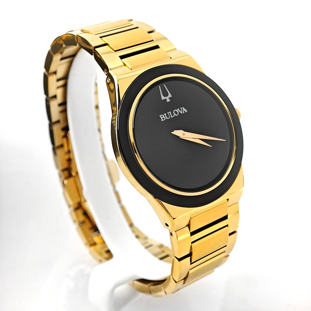 Bulova Millennia Men’s 97A183 Black Dial Gold Stainless Quartz Watch 41MM