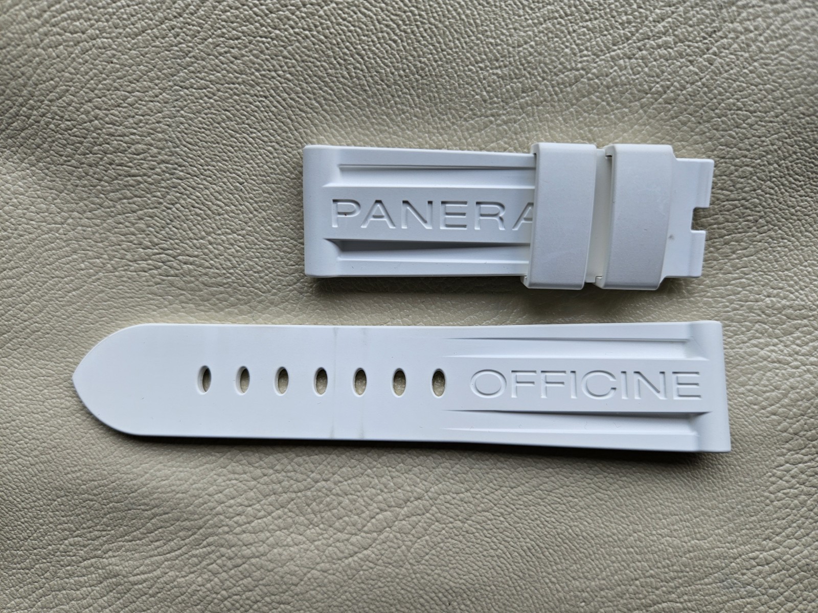 Officine Panerai Rubber Strap White 24mm-22mm Authentic OEM MXE0BRMX