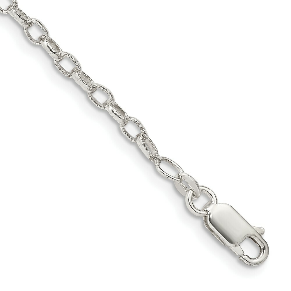 Sterling Silver Fancy Patterned Rolo Chain 7″ 8″ 16″ 18″ 20″ 24″ 30″ Lengths