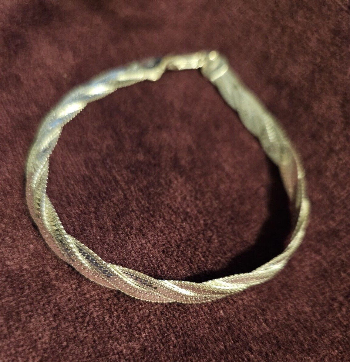 IBB Sterling 925 Italian Herringbone Braided Bracelet Jewelry 8″