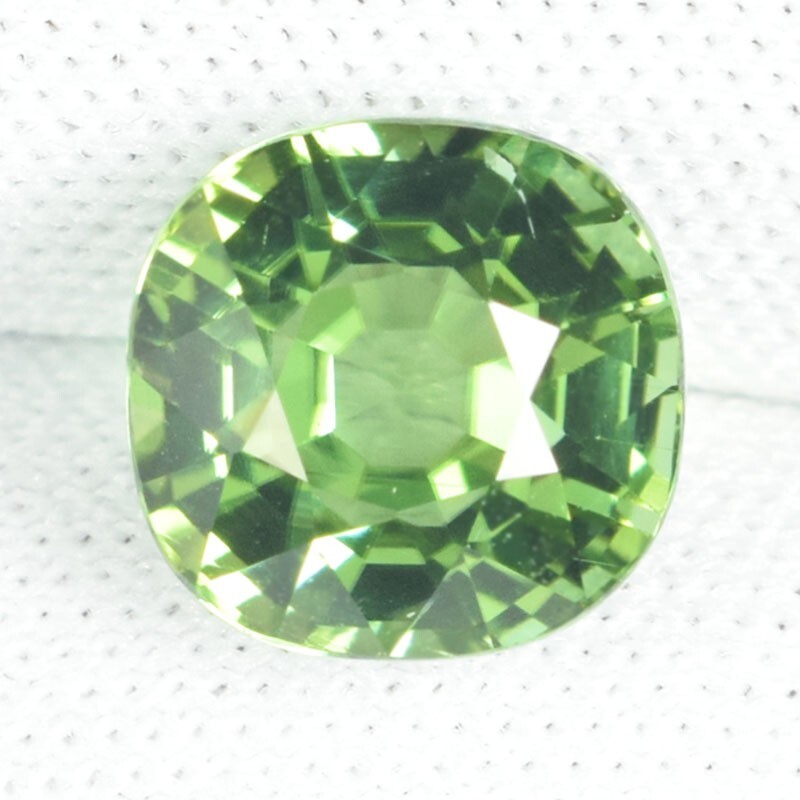 3.40 ct TOP LUSTROUS GREEN NATURAL TOURMALINE – CUSHION See Vdo gbc