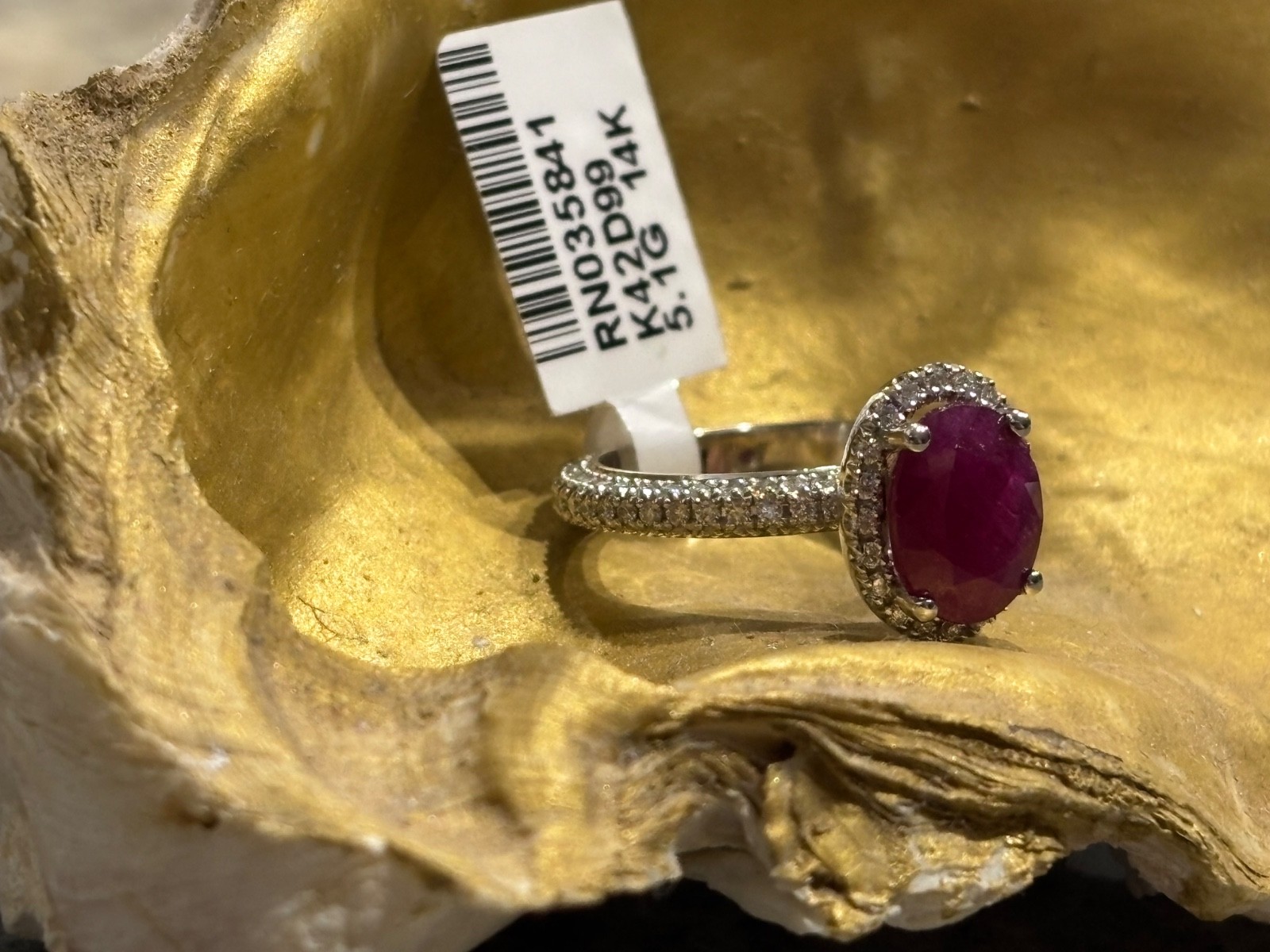 Natural GIA Cert 3.0ct Ruby & .90ct Diamond 14k Wt Gold Ring, Size 7.