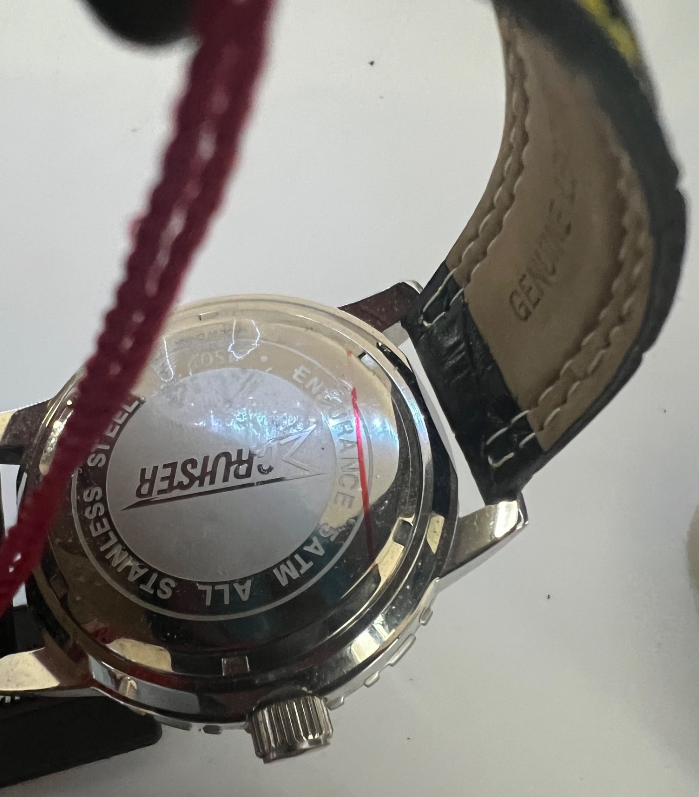 NOS MEN’S CRUISER ENDURANCE 4502 5ATM/50M WATCH WITH LEATHER BAND PLEASE READ