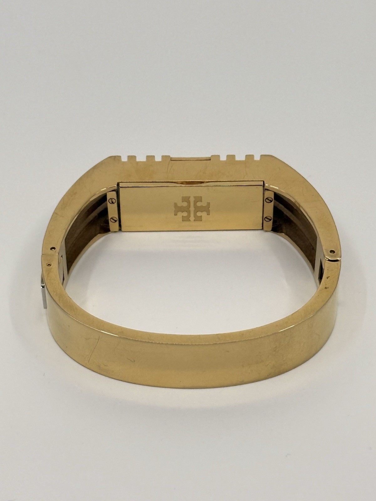 Tory Burch for Fitbit Metal GOLD Hinged Bracelet Dust Bag