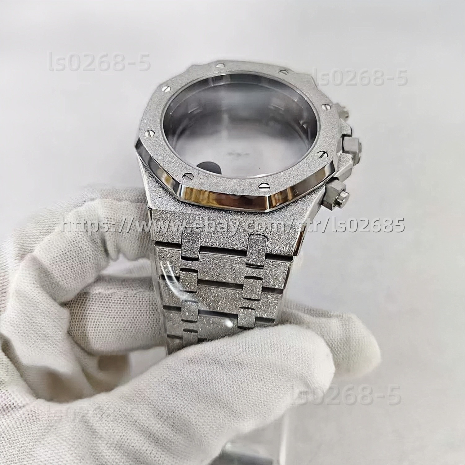 41mm Octagonal Steel Case For VK63 Chronograph Quartz Movement