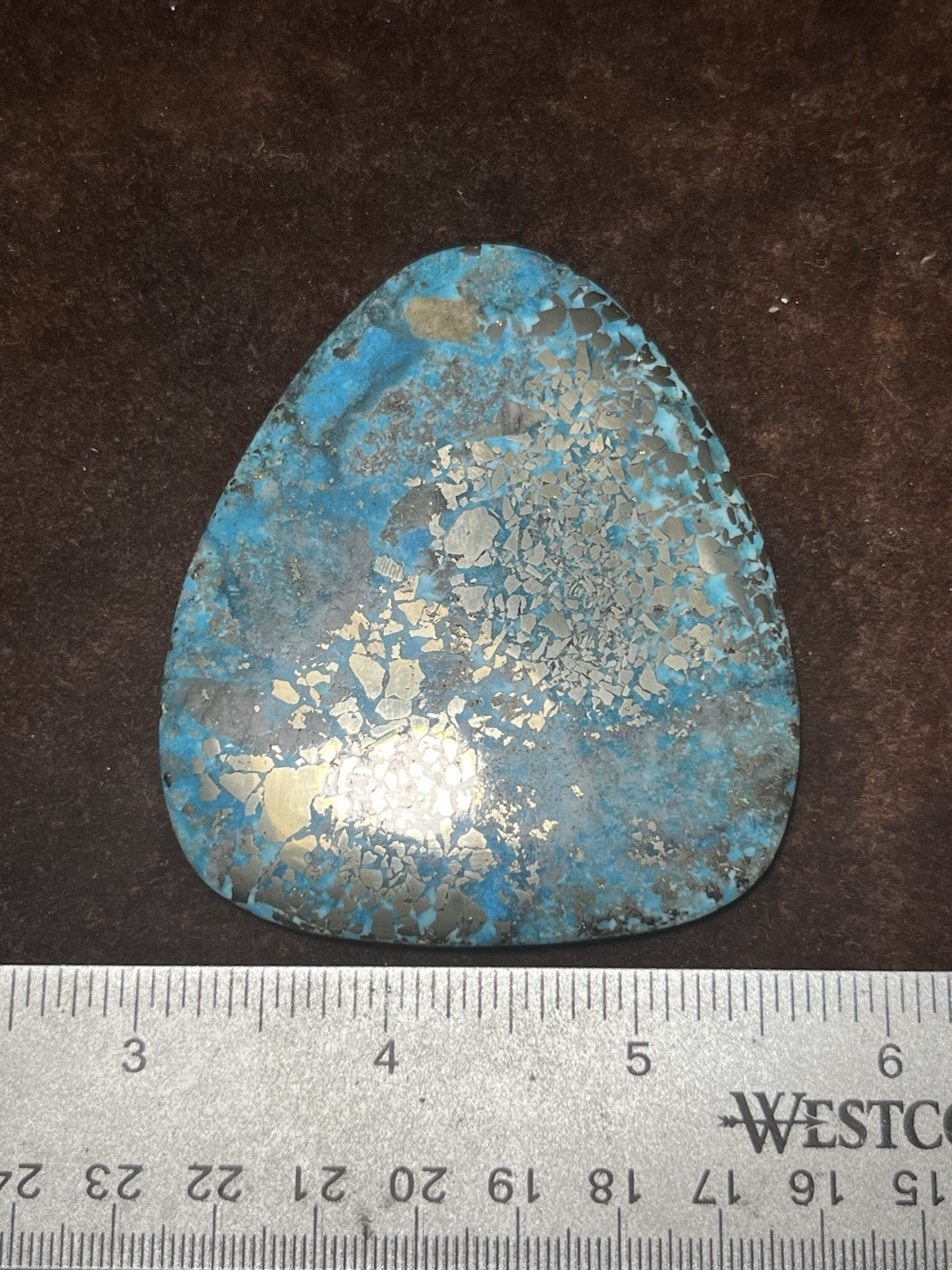Persian Turquoise w/ Pyrite Cab 346ct Nice Blue Beautiful Large Cabochon
