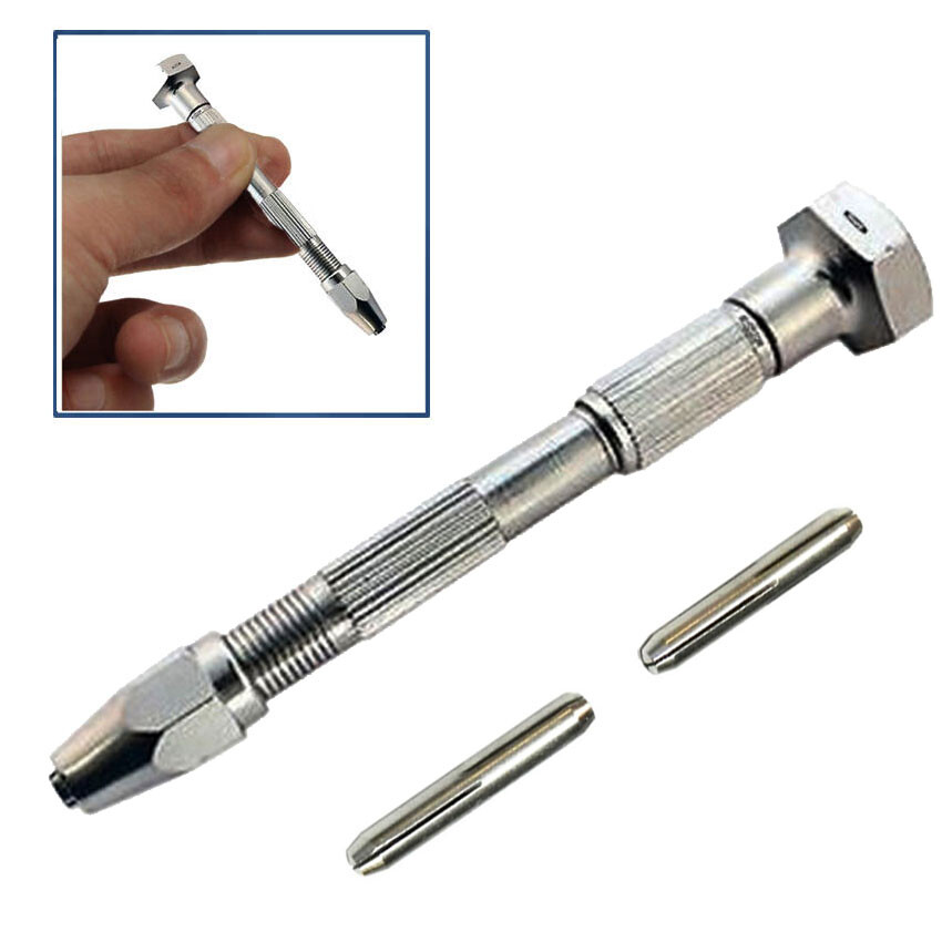 PIN VISE SWIVEL HEAD 2 CHUCK 4 SIZES HAND DRILL TOOL CAPACITY RANGE 0-1/8″