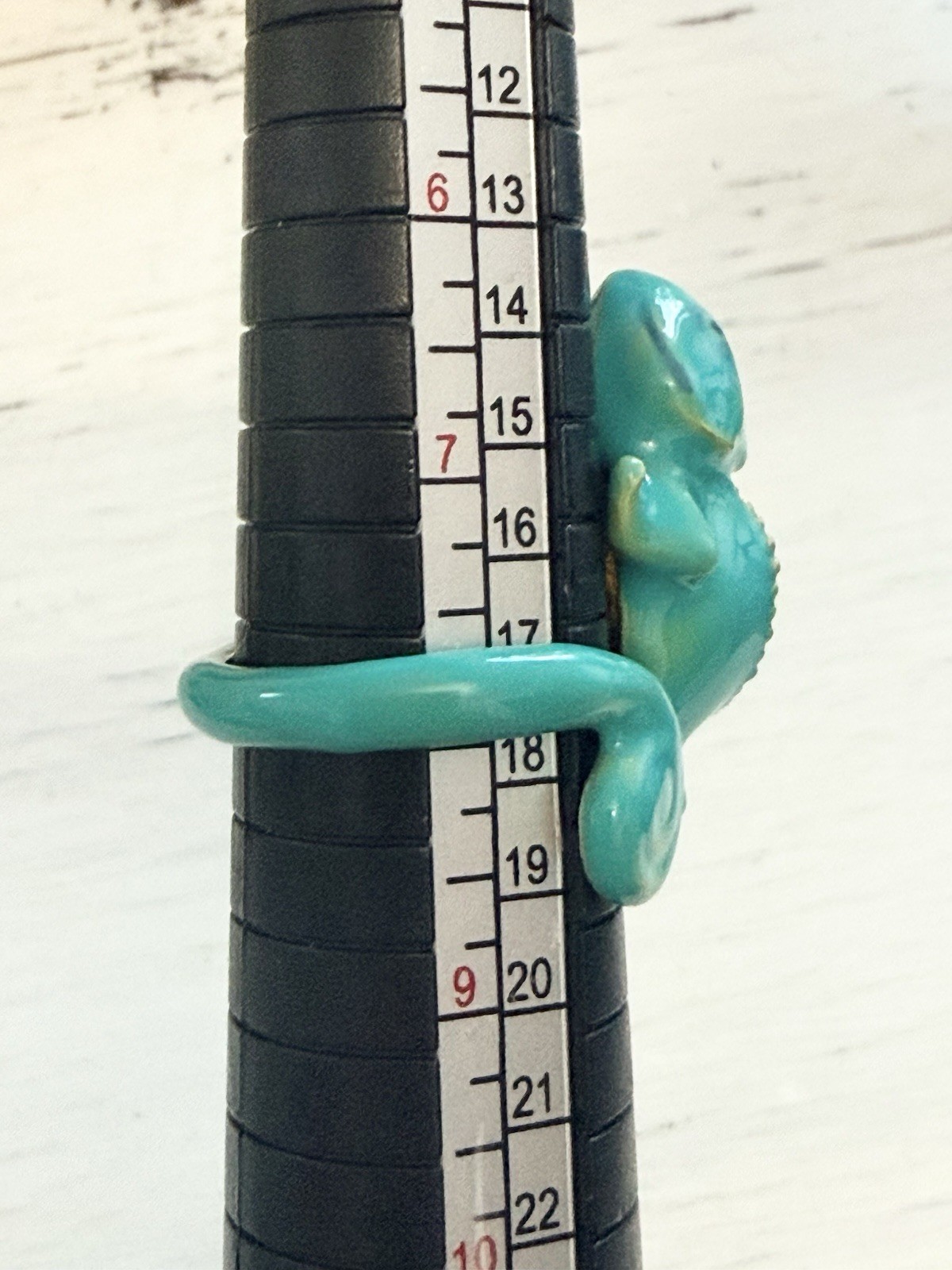 Chameleon Green Lizard Unique Enamel ring size 8 Gift Tropical Jewelry NEW
