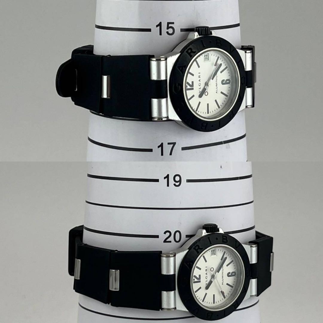 Bvlgari Aluminum AL32TA Quartz White Dial Boys Watch Japan 0714518