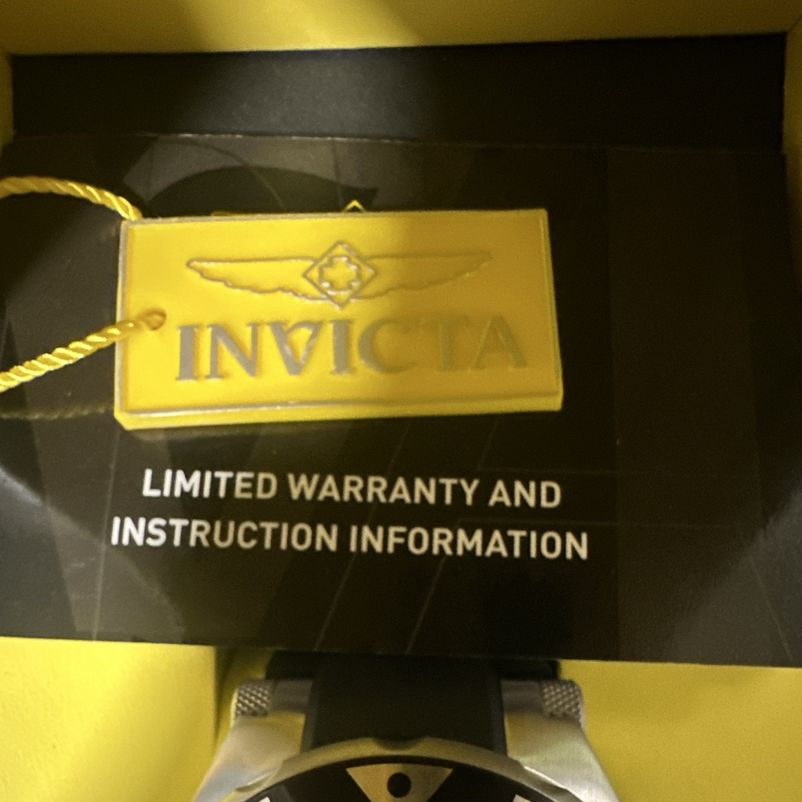 Invicta Men’s Quartz Chronograph Date Black Dial Rubber Strap Watch w/Box