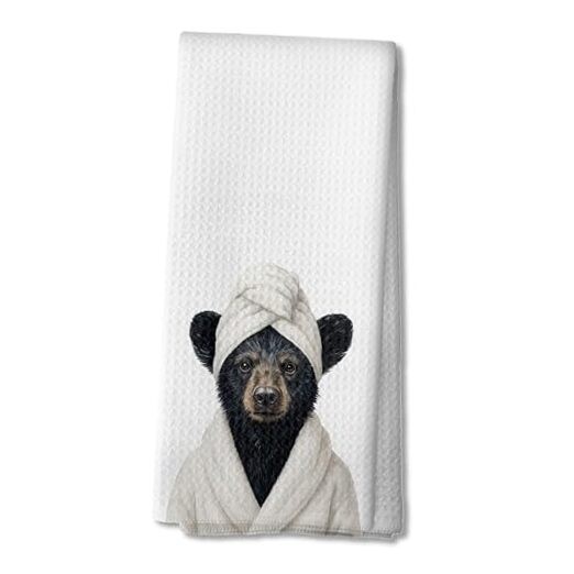 FUUNY Black Bear Bathroom Decor Hand Towels, Wild Animal Black Bear 02color