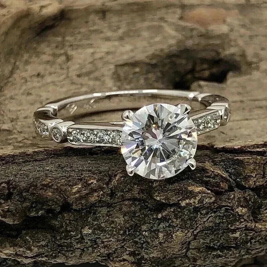 2.50 Ct IGI Round F-VS1 Lab Grown Diamond Engagement Gift Ring 14K White Gold