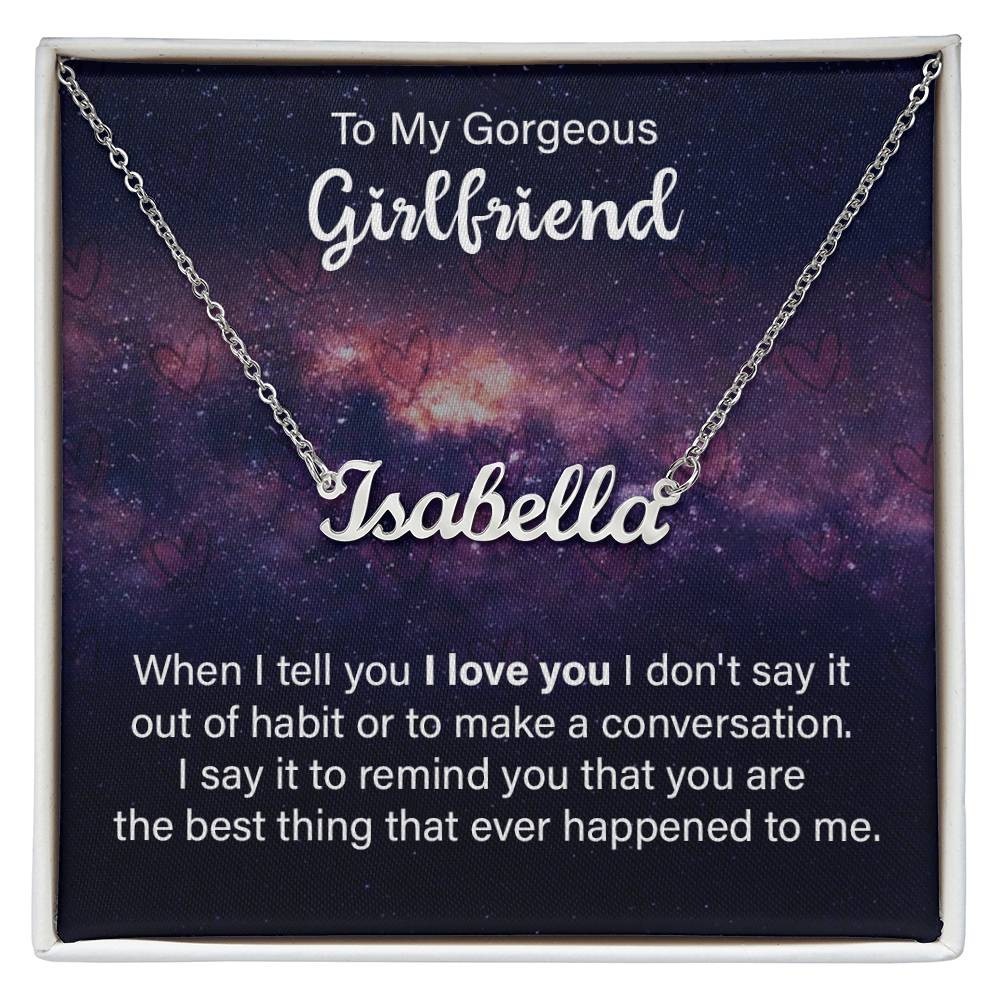 Personalized Name Necklace Gift for Girlfriend Romantic Custom Jewelry