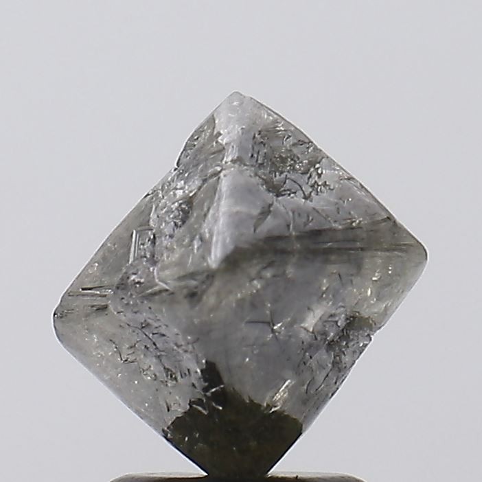 2.88Cts Natural Gray Raw Diamond, Octahedron Shape Loose Diamond 10