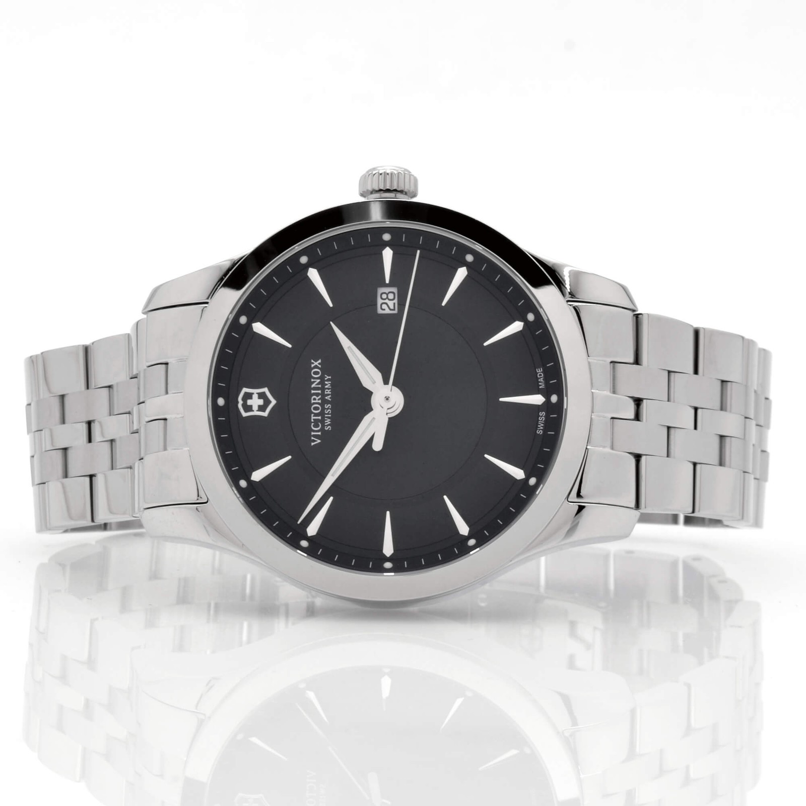 Victorinox Swiss Army Men’s Watch Alliance Silver Tone SS Bracelet Quartz 241801