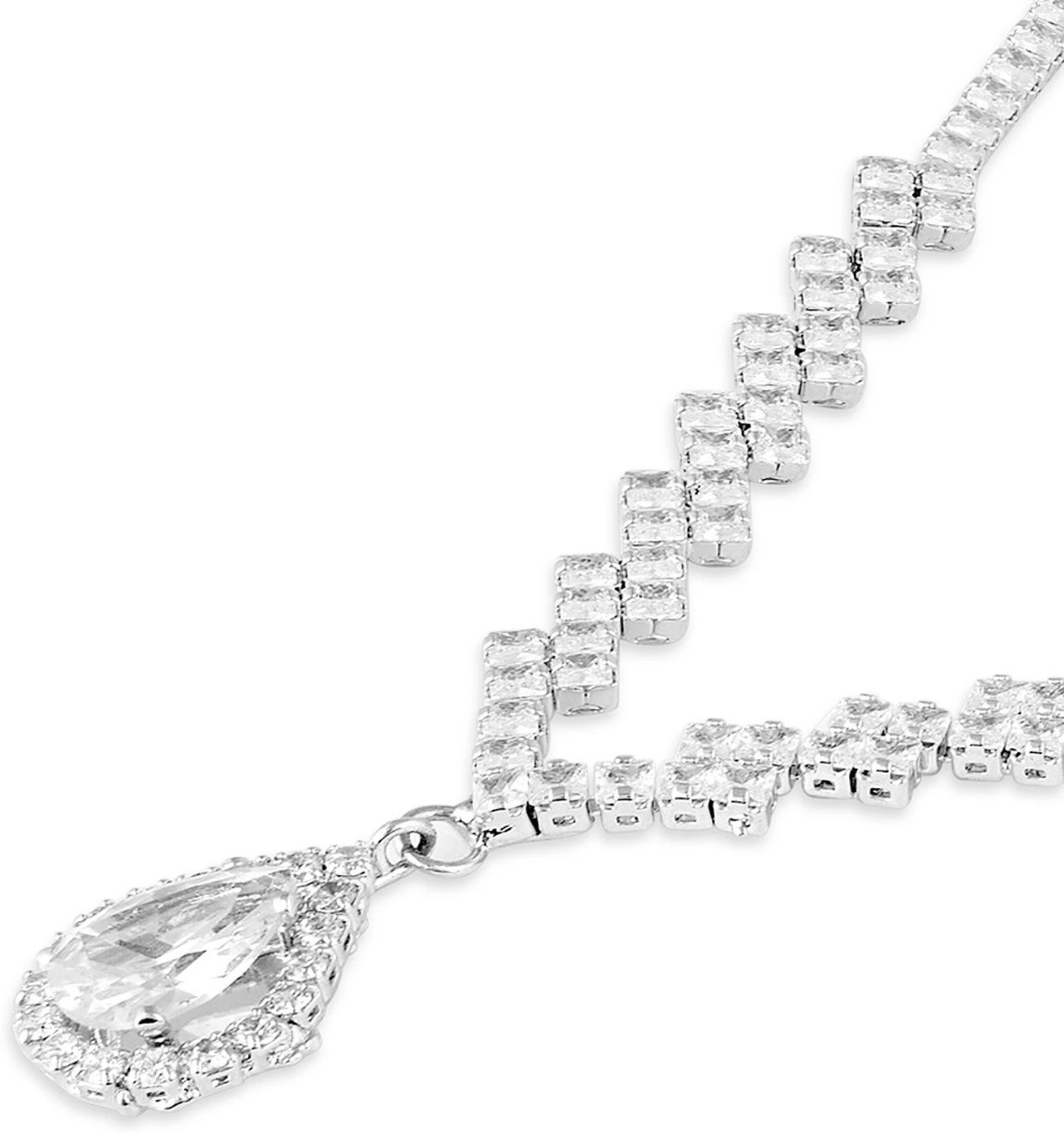 Elegant Teardrop Necklace & Earring Set – Timeless Every occasion lab created