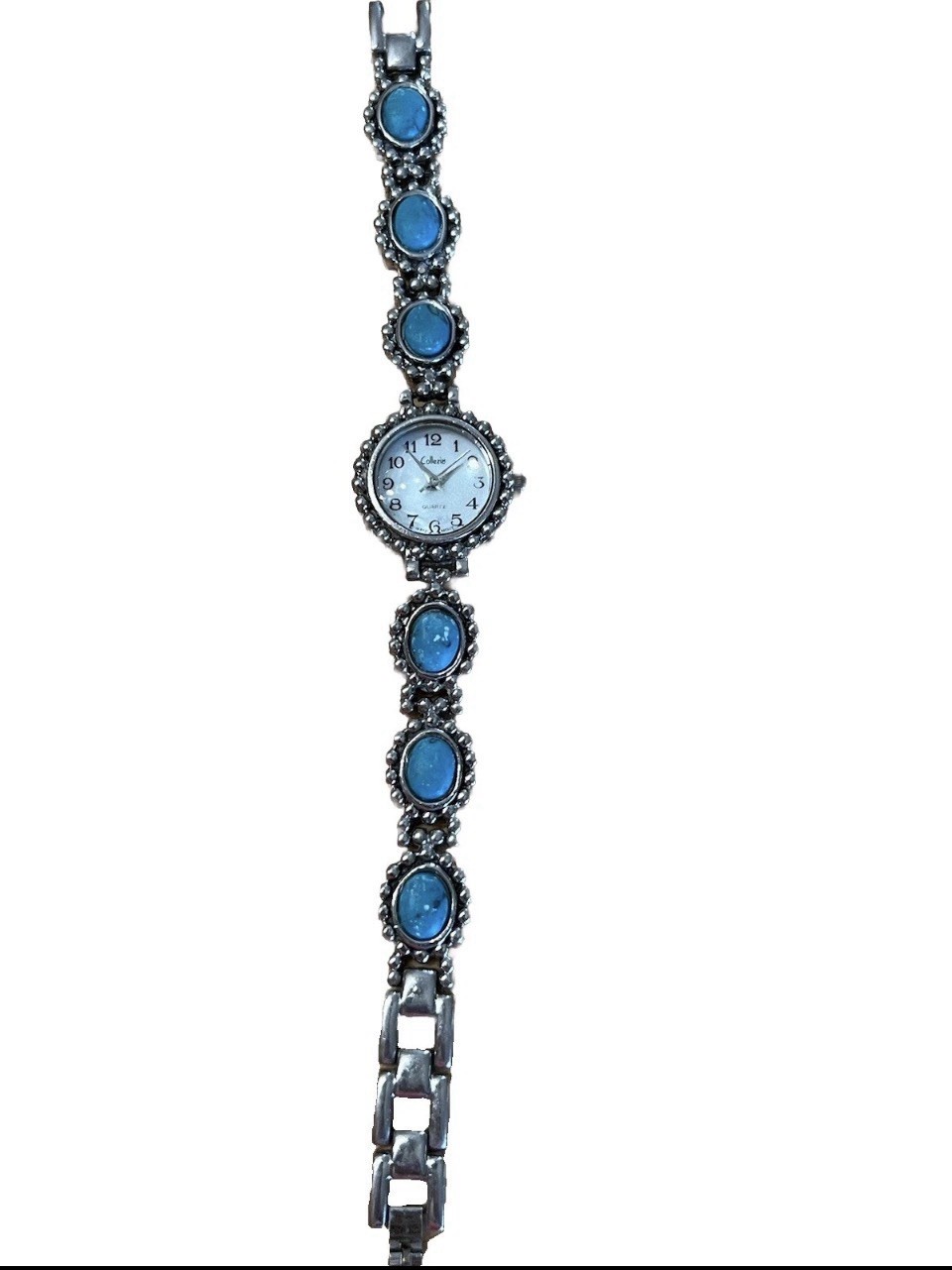 Collezio Women’s Quartz Analog Wristwatch Turquoise-Style Silver Tone Bracelet