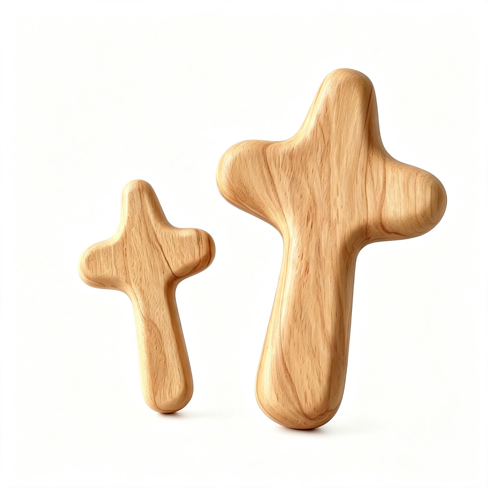 Olive Wood Comfort Prayer Cross, Olive Wood Holding Prayer Cross