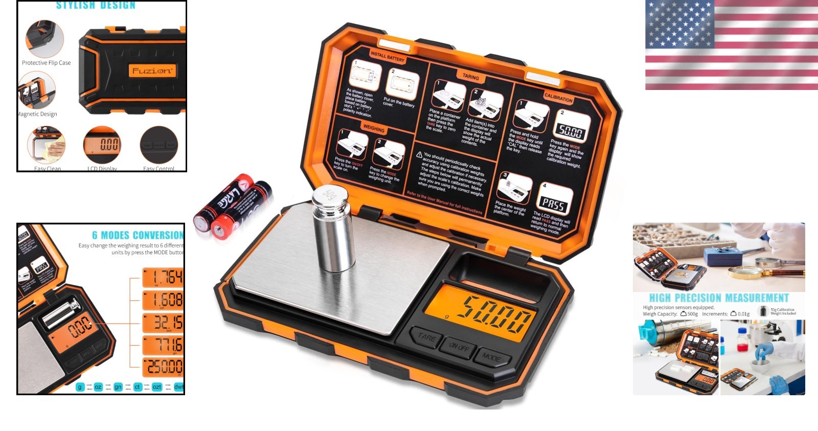 Precision Digital Pocket Scale 500g x 0.01g with LCD Display & Tare Function