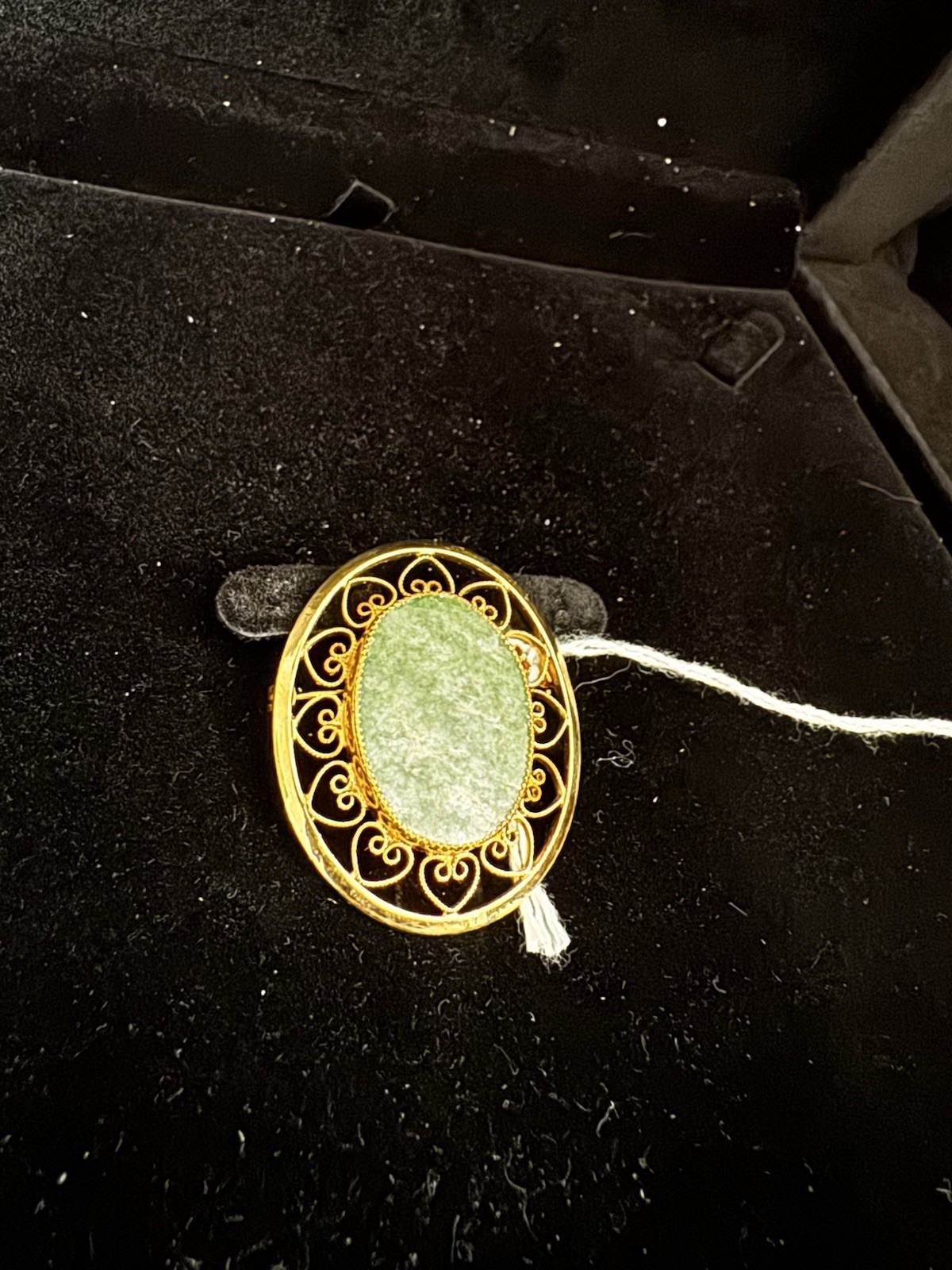 Vintage Gold Filled Green Gemstone 1/20 12k Brooch