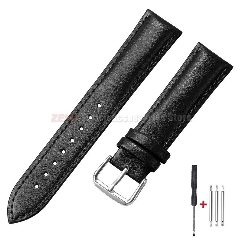 16mm 18mm 20mm 22mm 24mm Genuine Leather Wristband Watch Strap Band Bracelet
