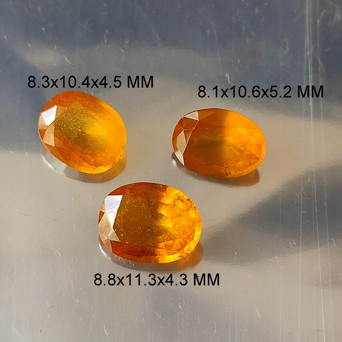 10.00 Cts Oval Cut Rare Yellow Hessonite Garnet Natural Faceted Gemstone 3 Piece