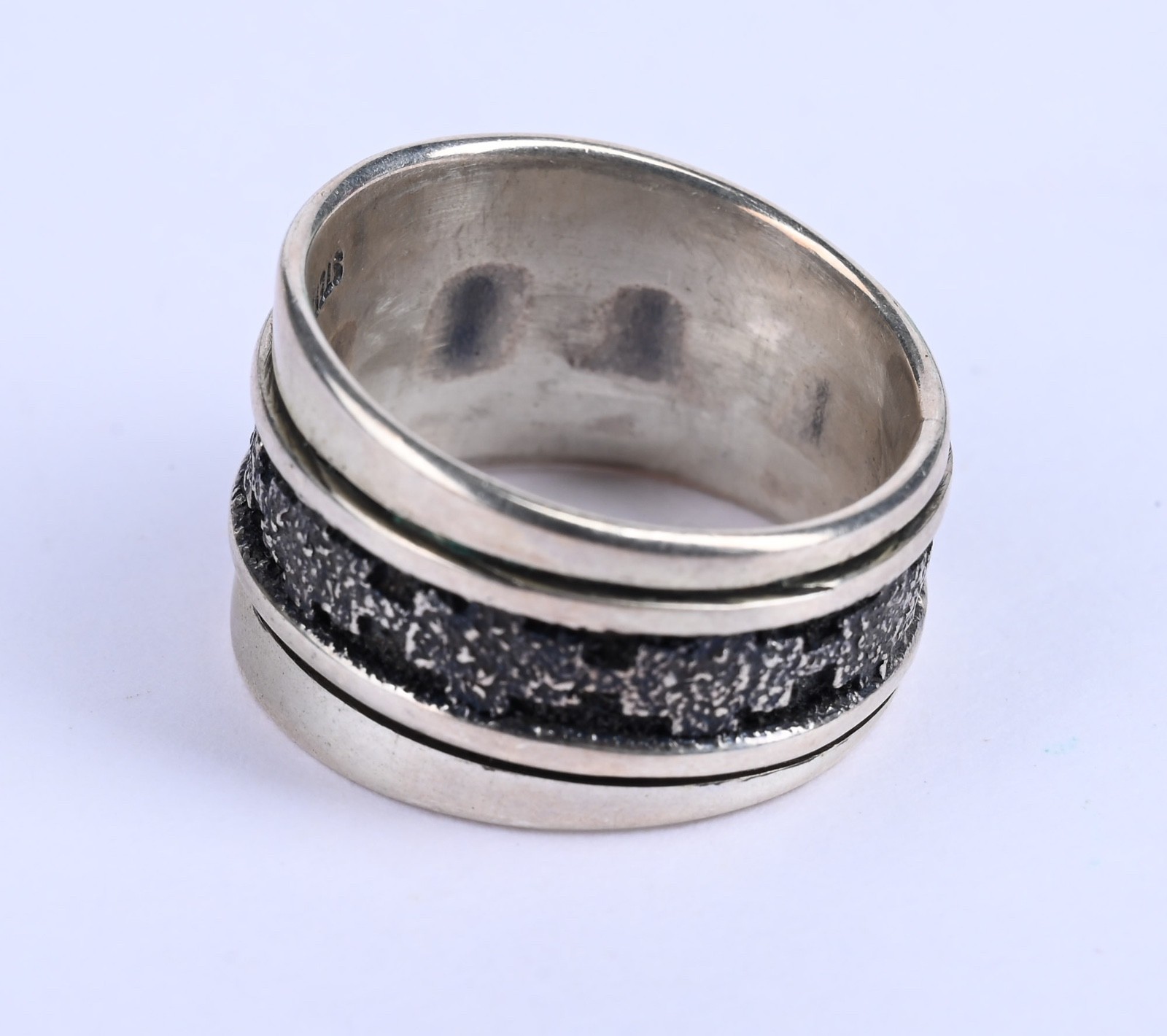 Southwest Sterling Silver Textured Wide Band Ring Size 7 7.83g