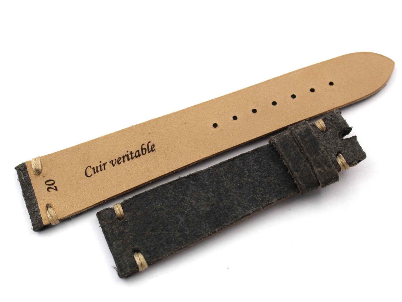 Mohawk Leather Watch Straps Charcoal Grey Various Sizes Accessories Parts