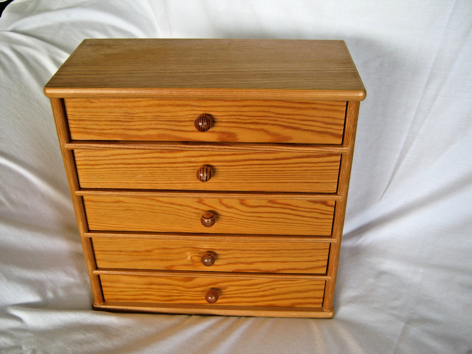 SWEDEN TABLE TOP CHEST OF 5 DRAWERS WESTROTH WOODEN JEWELRY~CRAFTS 10 X 10 X 5″