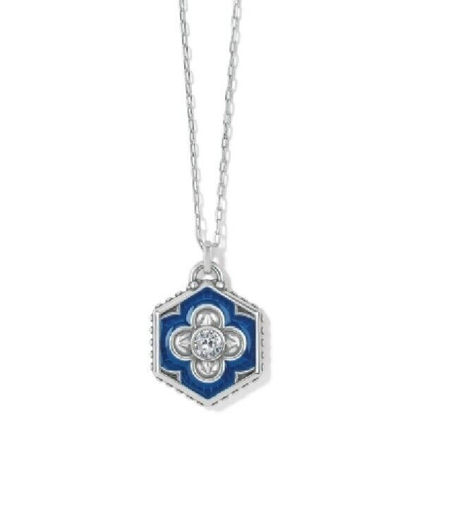 NWT Brighton Fashionista SHINE ON Reversible Blue Enamel Pendant Necklace $70