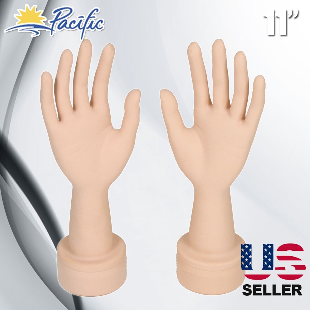Mannequin movable Flexible Hand Display Jewelry Bracelet nail ring holder 1 pair