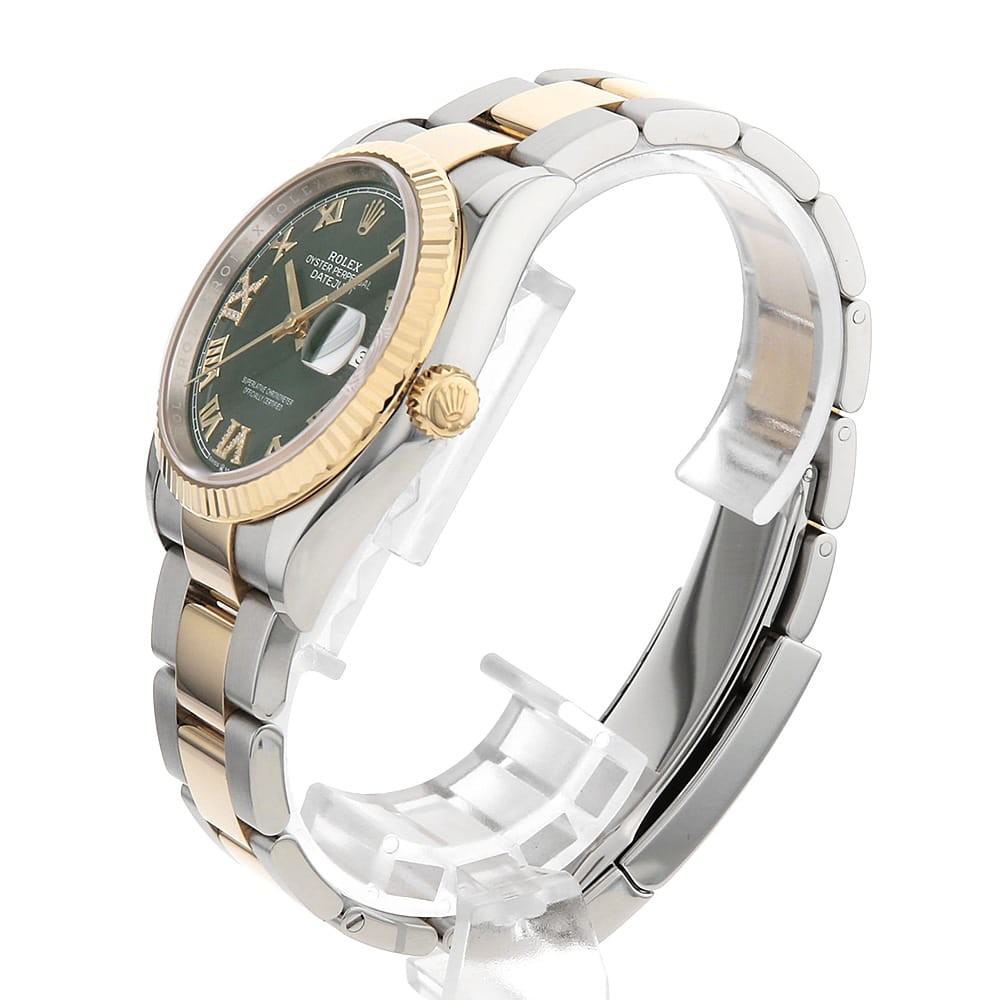 ROLEX Datejust 36 VI/IX Diamond 126233 Olive green 3 row oyster bracelet Ran…