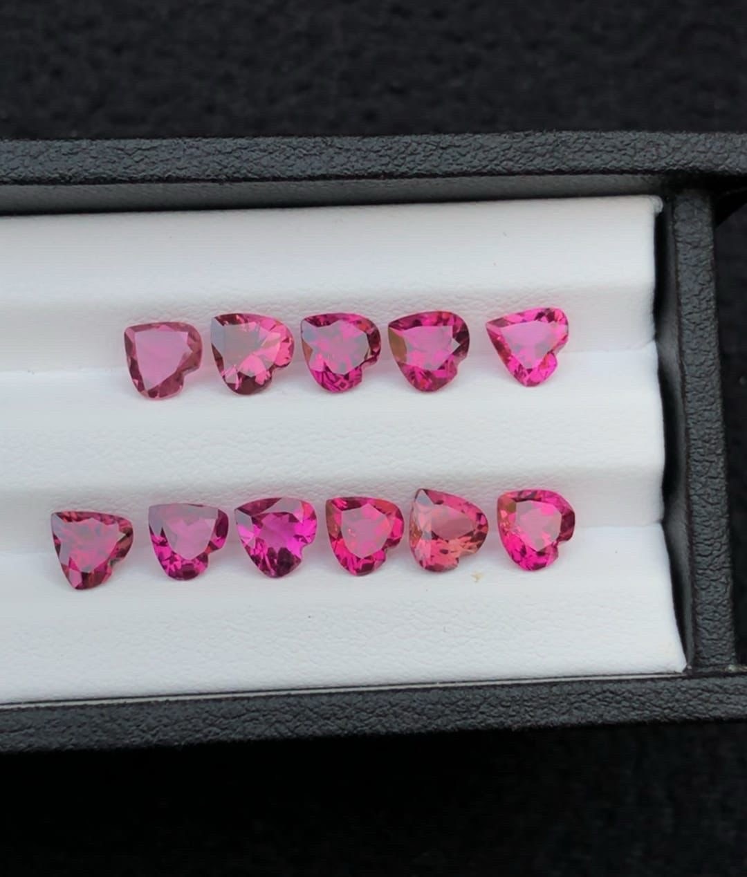 Natural Deep Pink Tourmaline Lot 11pc Pear Cut, Eye Clean, GGI Report each $100