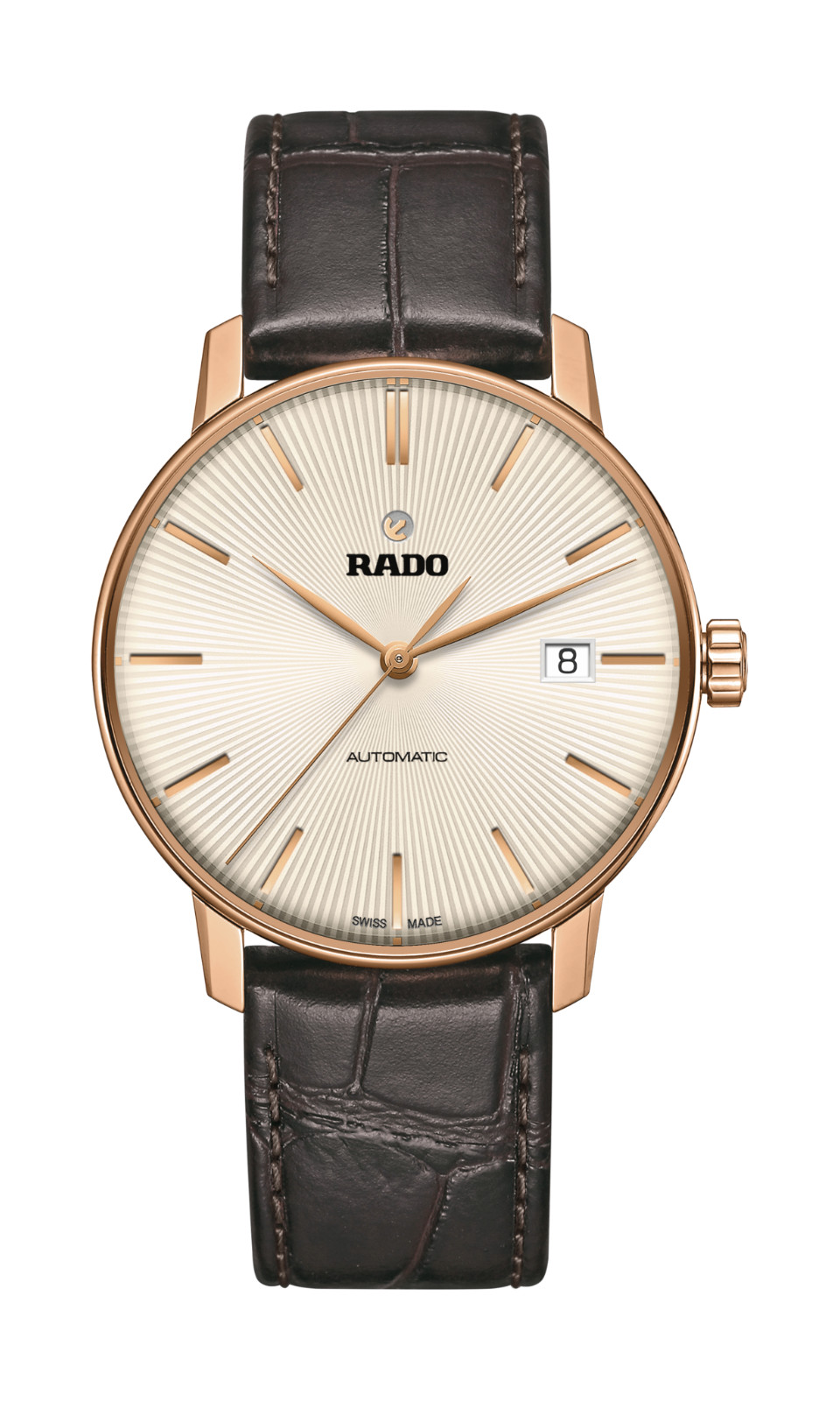Rado Coupole SWISS Automatic Rose Gold Brown Leather Strap Men’s Watch R22861115