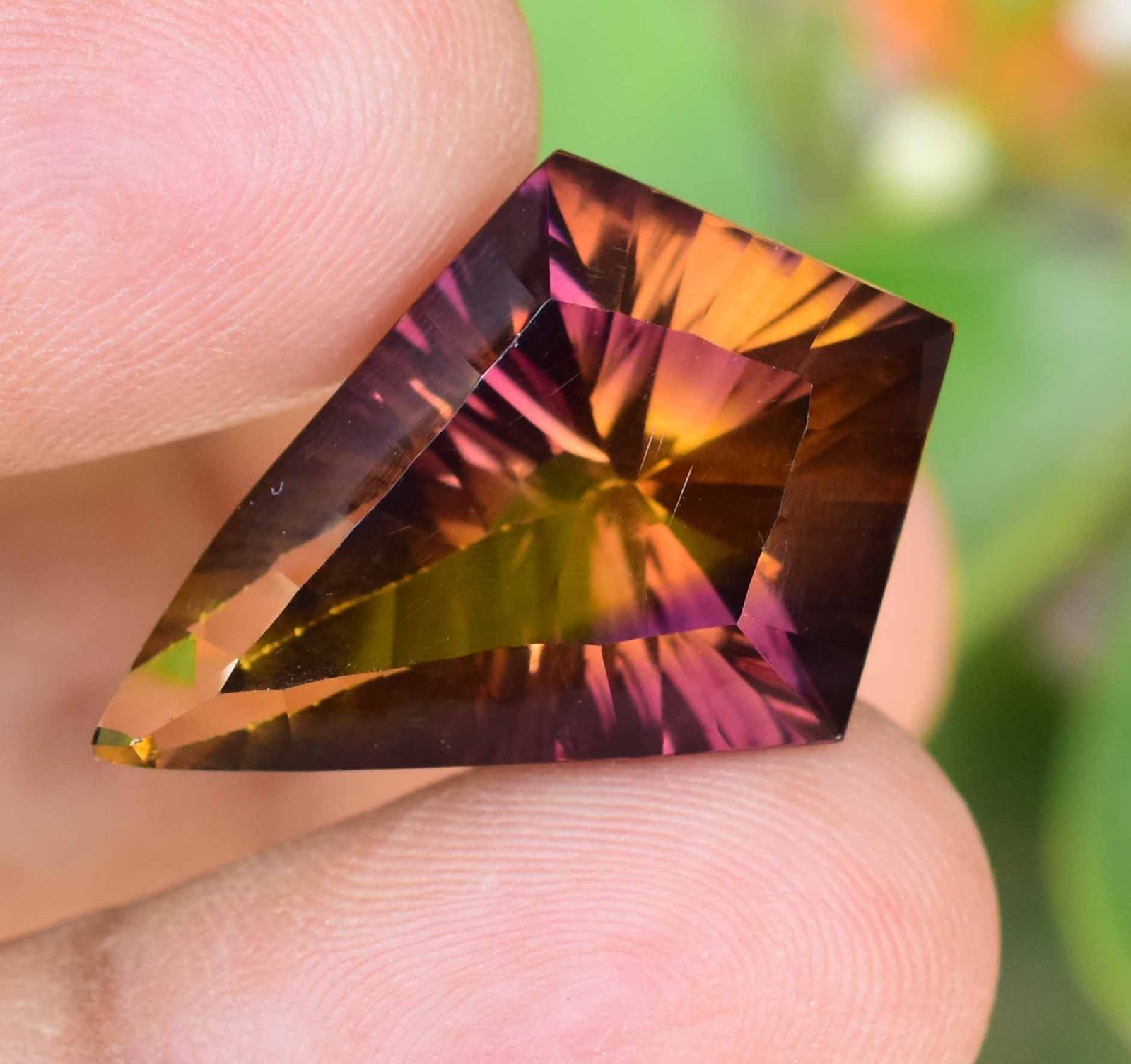 Natural Bolivia Ametrine Bi-Color 19.30 Ct Untreated Certified Loose Gemstone