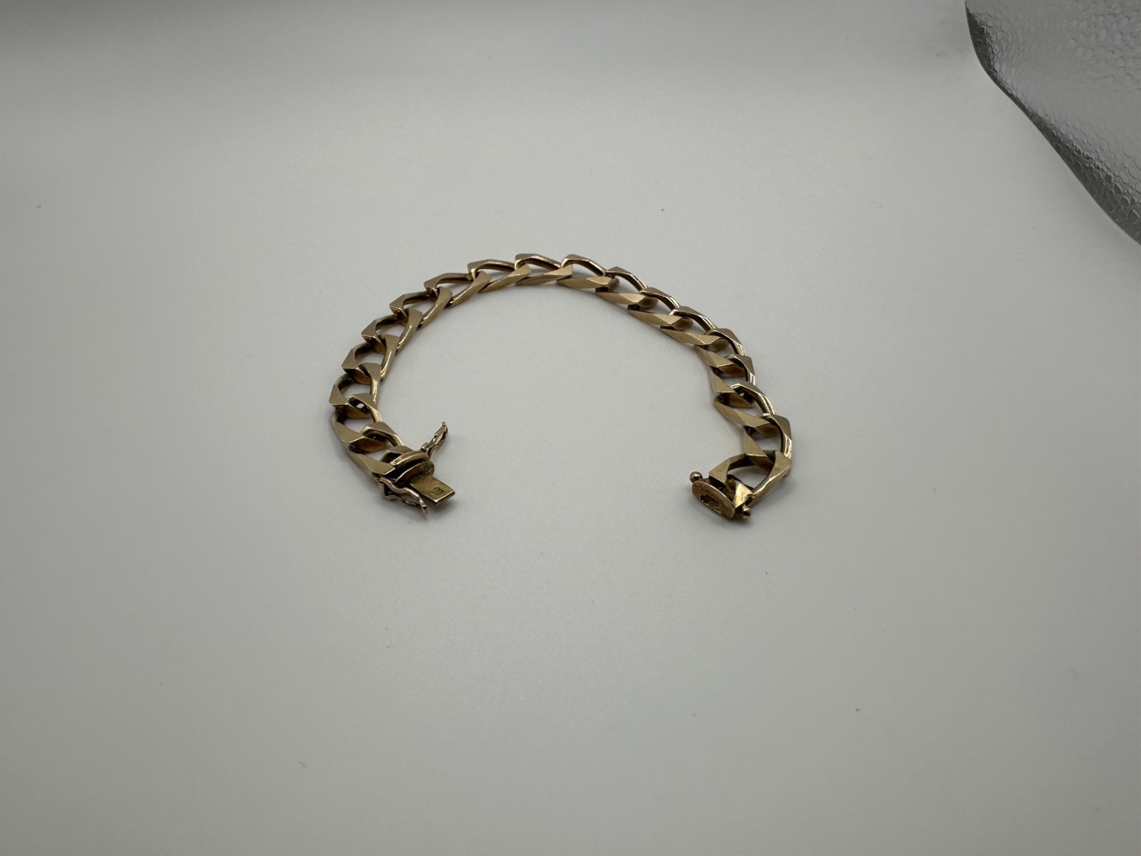 9ct 375 Yellow Gold Cuban Link Bracelet 12.66g 7.5 inches