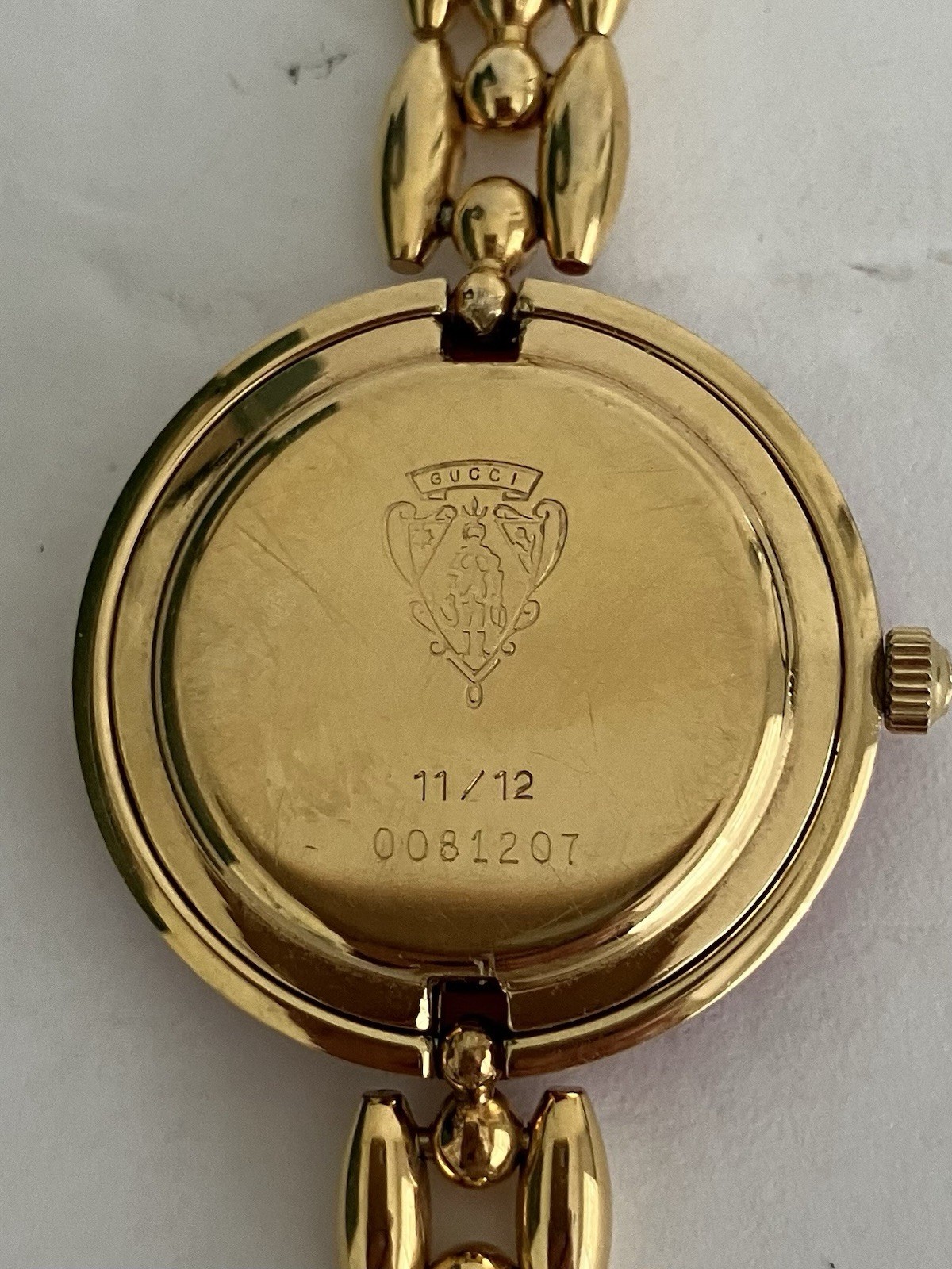 Vintage GUCCI Change Bezel 6 Color 11/12 Gold Watch! New Battery & Serviced!