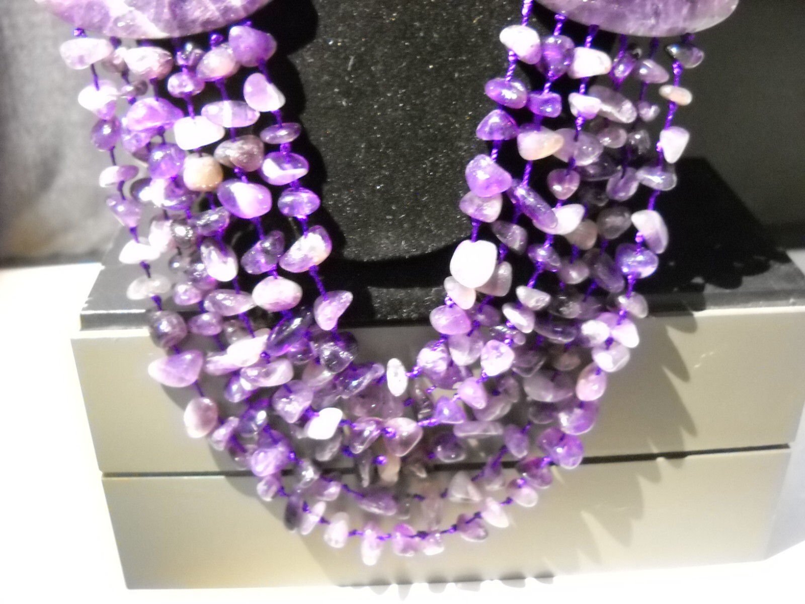 Mine Finds by Jay King Multi-Strand Amethyst Chip Necklace Precious Stone #251