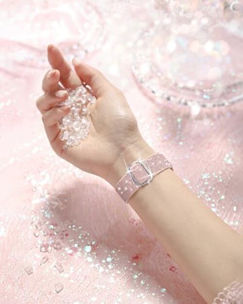 Stretchy Bling Band 38mm/40mm/41mm/42mm(Series 11 10) Black, Silver White, Pink