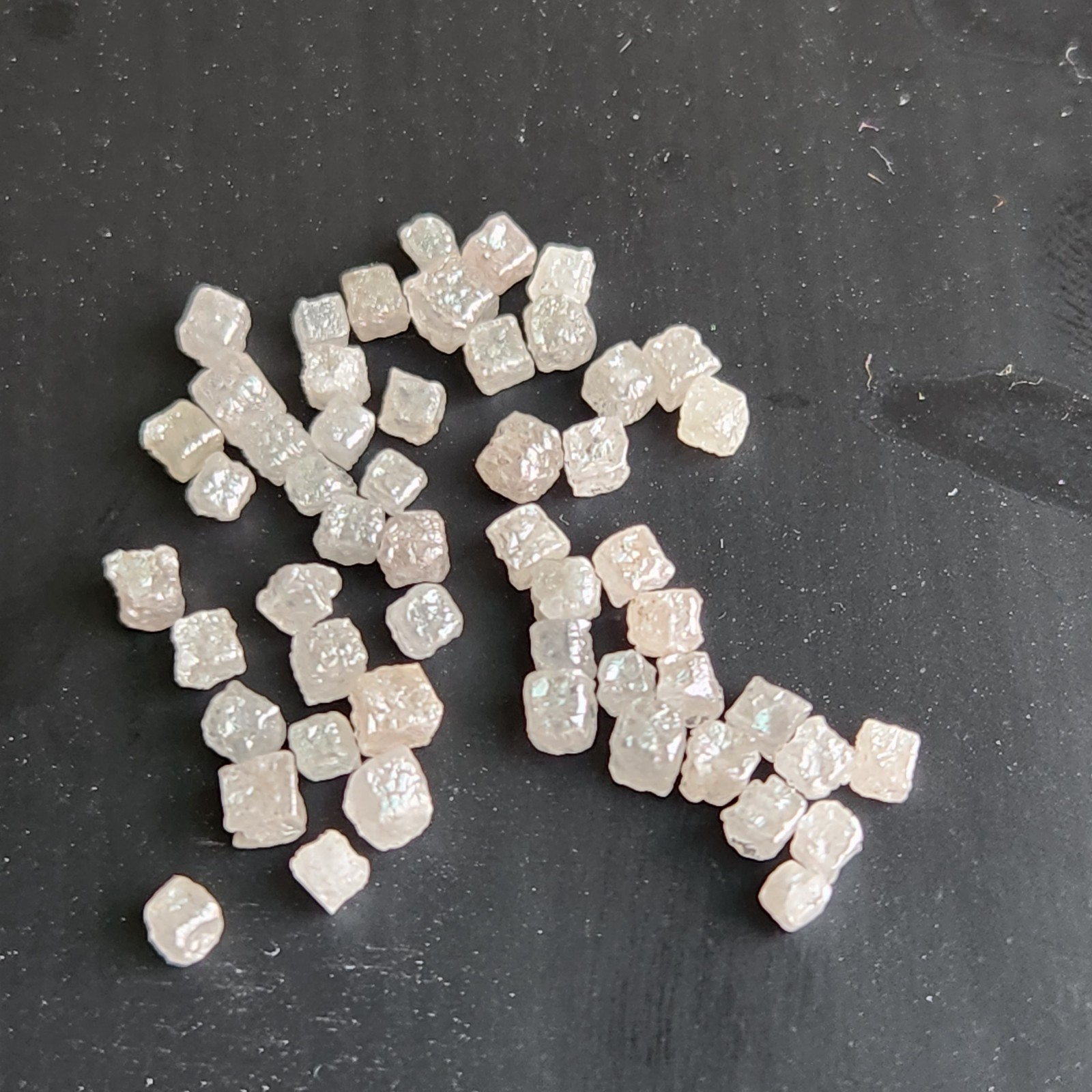 2.03 Ct Lot 1.50-2.00 MM Natural Gray Cube Square Raw Rough Loose Diamond