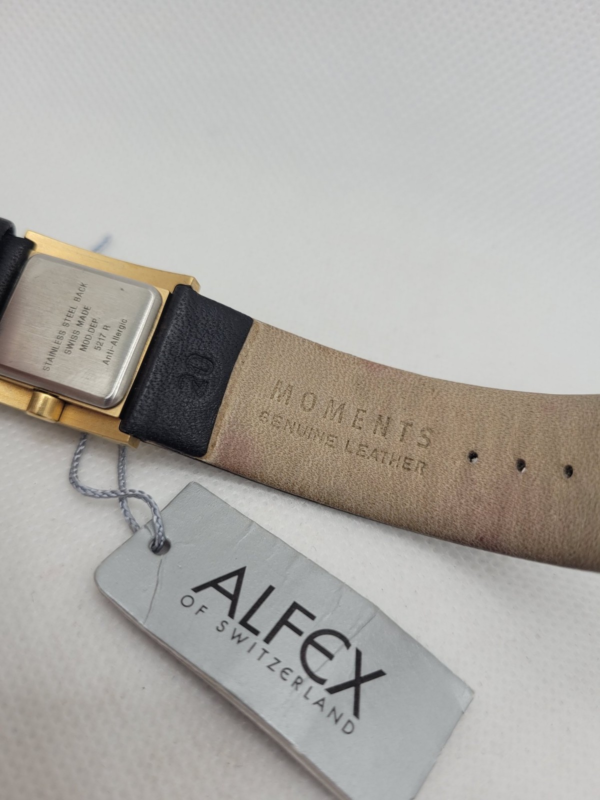 Alfex Women’s Wristwatch Swiss Made Gold Case Leather Strap 5217 R