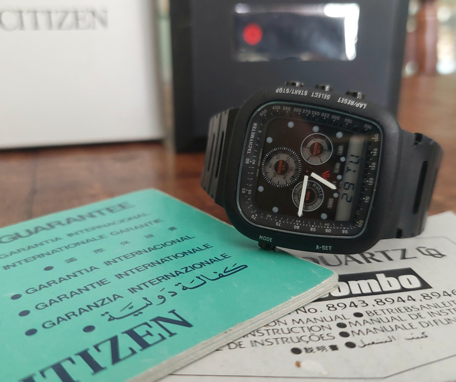 RARE Citizen 8946 ana/digit COMBO watch JAPAN Ful Set Vintage