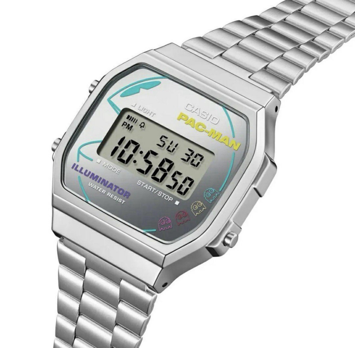 Casio CLASSIC A168WEPC-7AJR For Men LIMITED PAC-MAN Collaboration silver