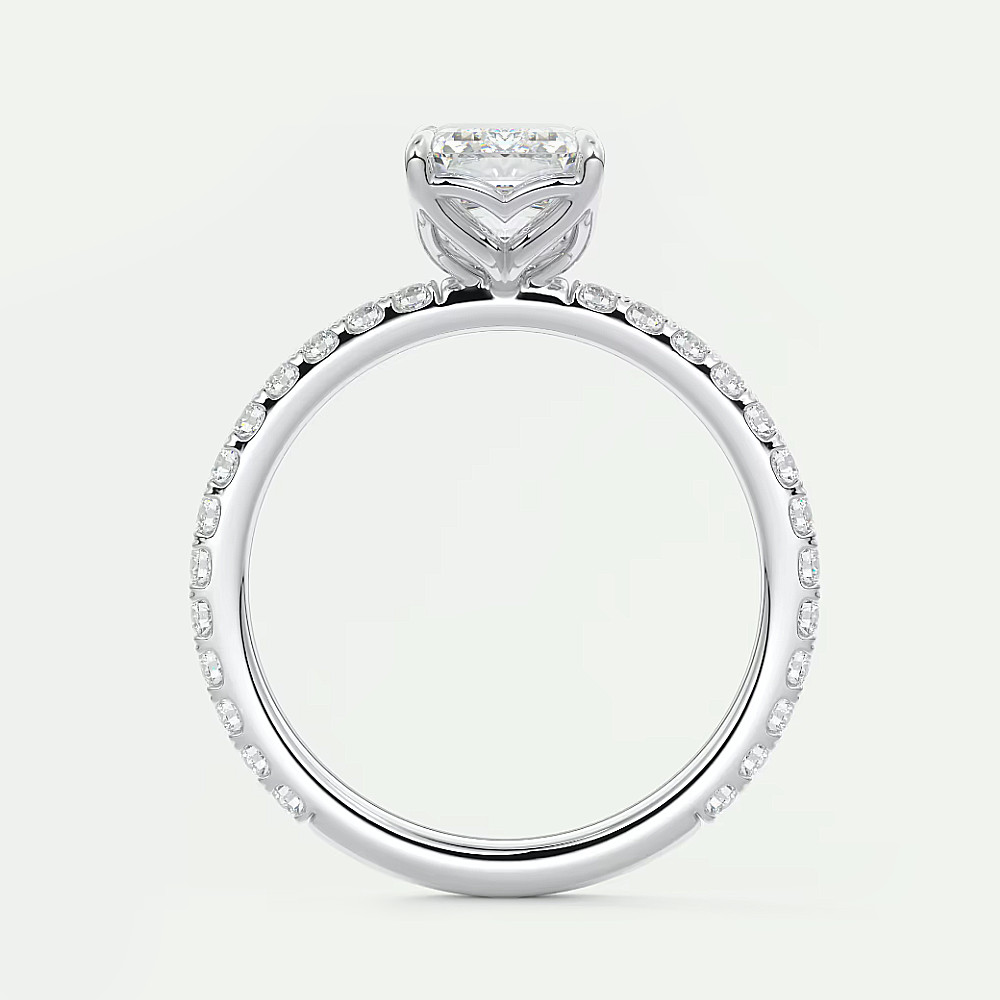950 Platinum Wedding Ring IGI Lab Grown 2.50 Ct Emerald Cut Diamond Size 6 7 7.5