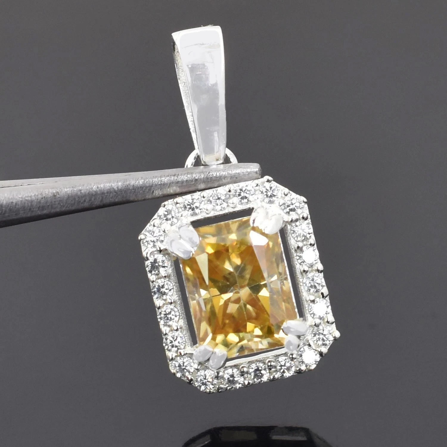5 Ct Champagne Treated Diamond Pendant Radiant Cut VVS1 Certified ! Ideal Gift
