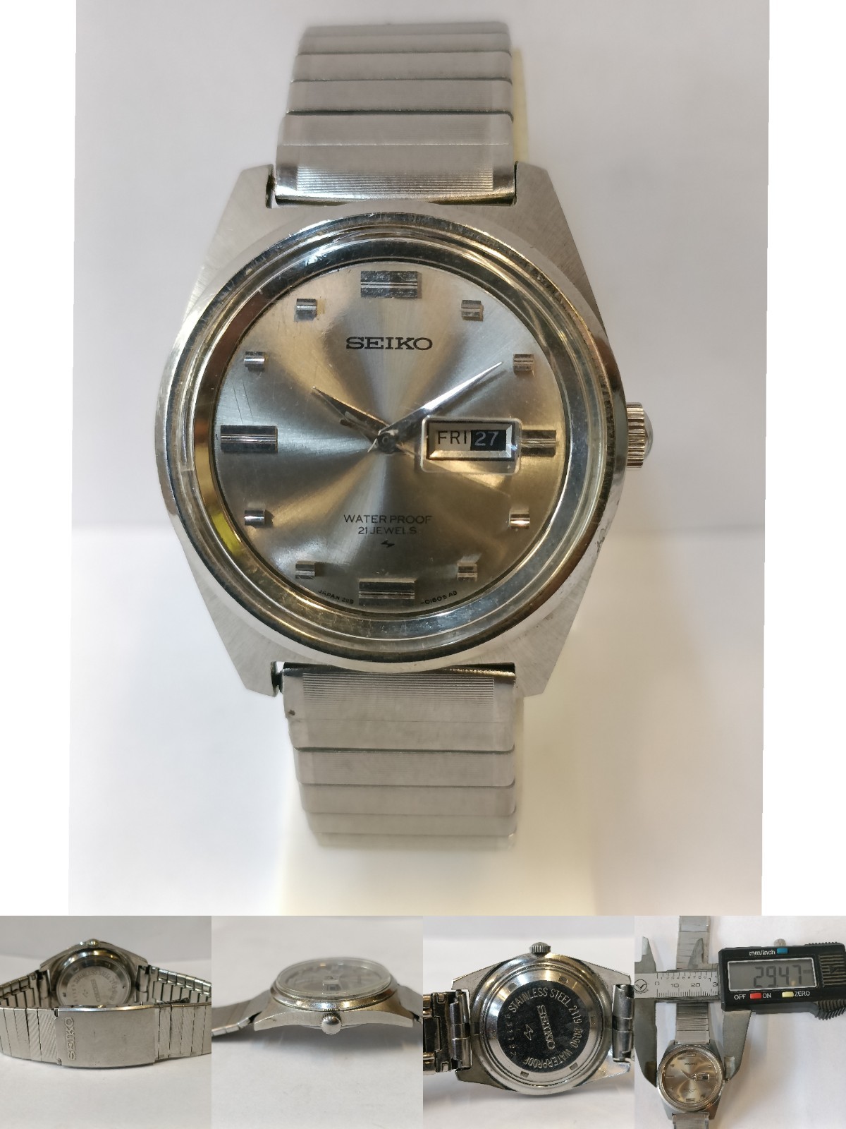 SEIKO 21J WINDING GRAY DIAL 2119-0090 JAPAN WOMEN’S WORKING CONDITION